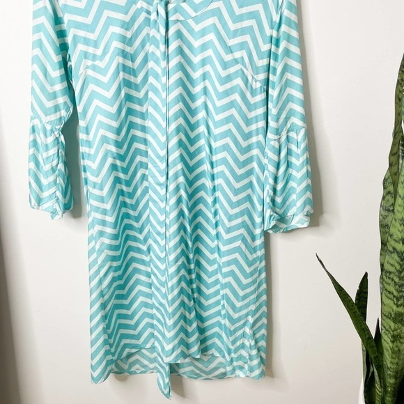 Escapada Charleston Chevron Print 3/4 Sleeve Tunic Resort dress size S - Picture 7 of 7